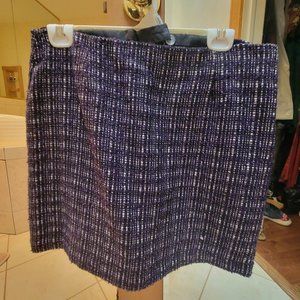 Willie Smith Wool Blend Skirt Size 6 Purple Black White Back Zip